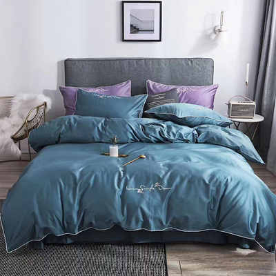 100支全棉时尚刺绣四件套