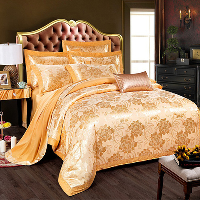 量子素贡缎提花四件套